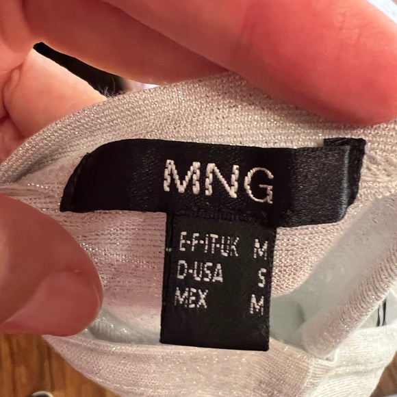 Mango MNG Basics Silver Sparkle Tube Top 90s Y2K Size Small VTG - Picture 3 of 4